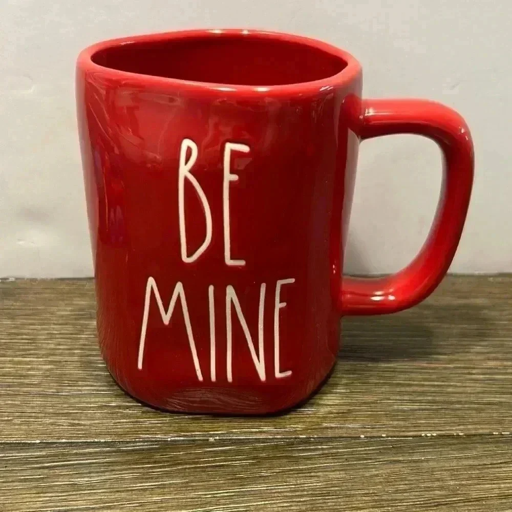 Rae Dunn coffee cup/mug red be mine excellent condition 5” tall